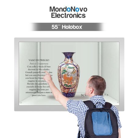 Holobox de 55" - Vitrina transparente holográfica interactiva 3D