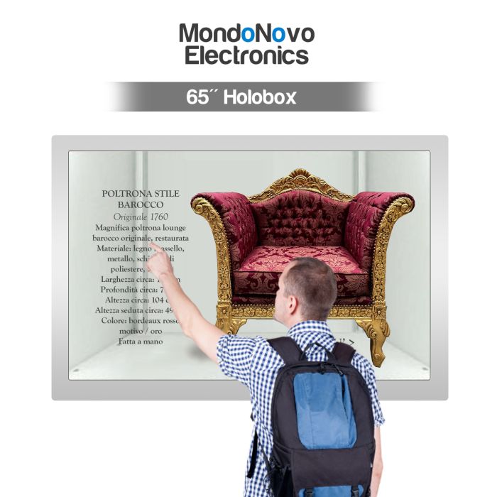 65" Holobox - Vitrina transparente holográfica interactiva 3D
