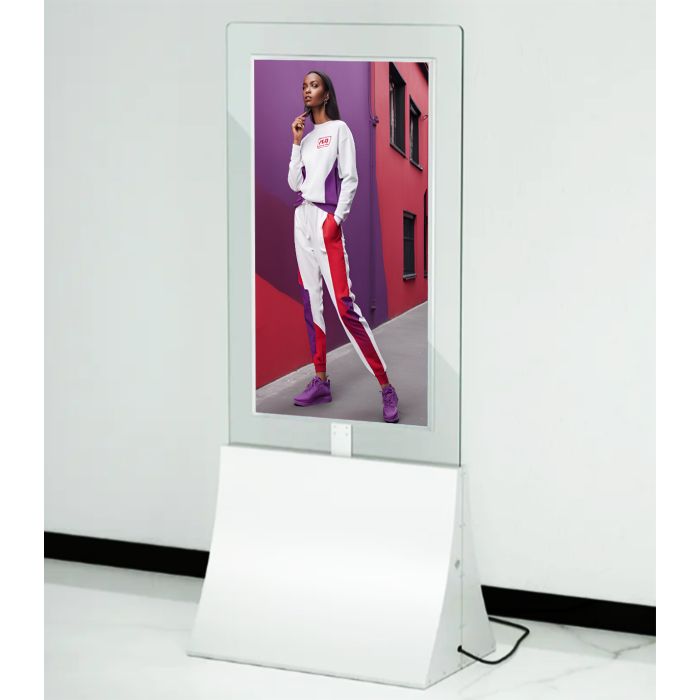 49" Totem bifacciale da interni con pannello trasparente - Serie S