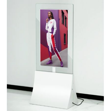49" Totem bifacciale da interni con pannello trasparente - Serie S
