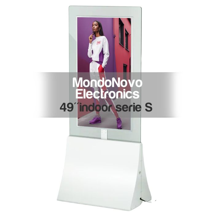 49" Totem bifacciale da interni con pannello trasparente - Serie S