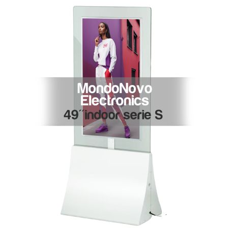 49" Totem bifacciale da interni con pannello trasparente - Serie S