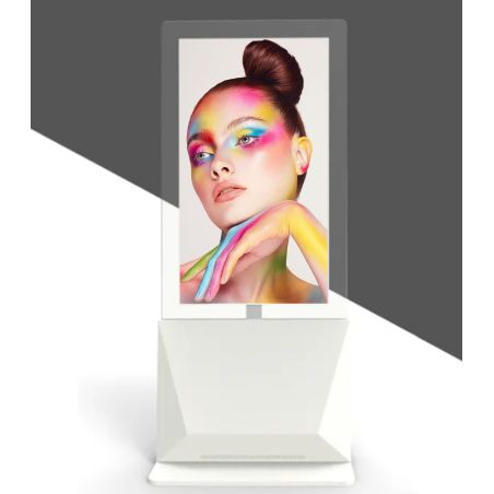 49" Totem bifacciale da interni con pannello trasparente - Serie V