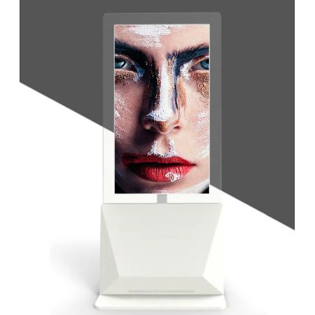 Tótem interior de 55" de doble cara con panel transparente - Serie V