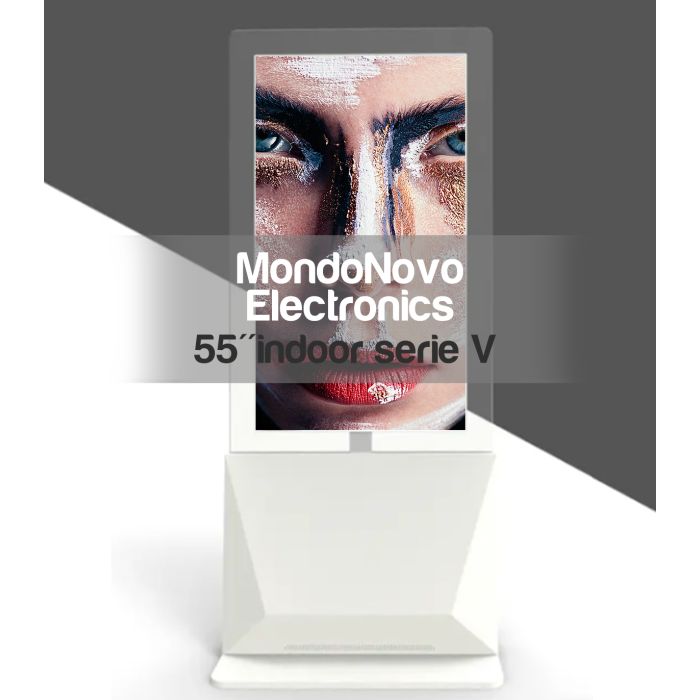 55" Totem bifacciale da interni con pannello trasparente - Serie V