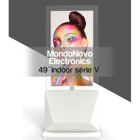 49" Totem bifacciale da interni con pannello trasparente - Serie V