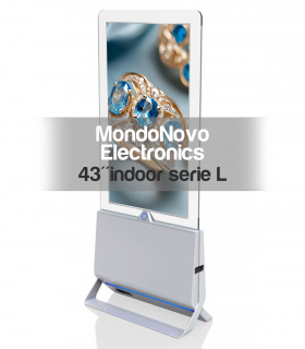 43" Totem bifacciale da interni con pannello trasparente - Serie L