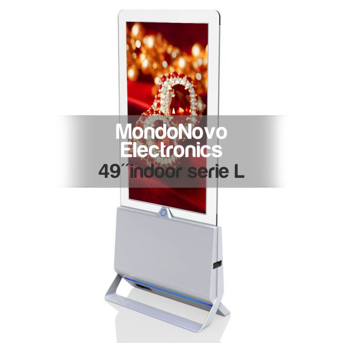 49" Totem bifacciale da interni con pannello trasparente - Serie L