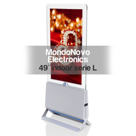49" Totem bifacciale da interni con pannello trasparente - Serie L
