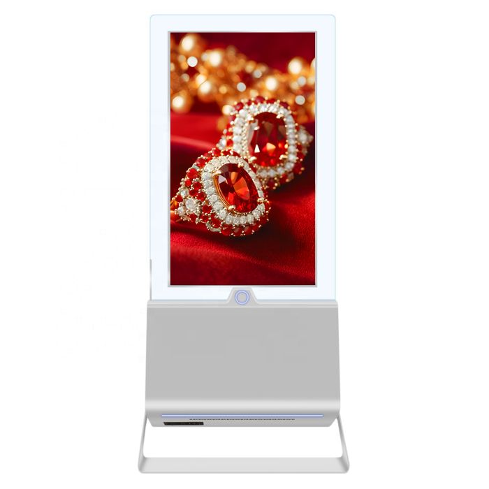 49" Totem bifacciale da interni con pannello trasparente - Serie L