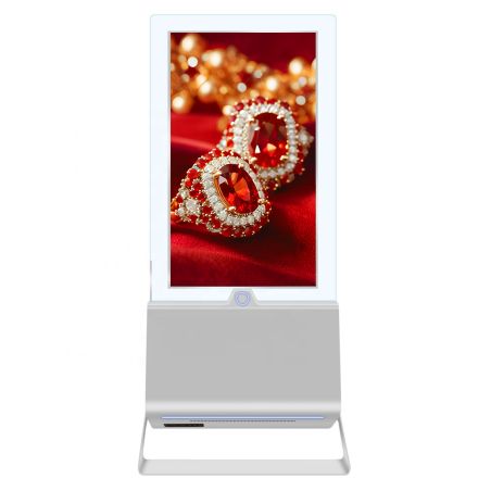 49" Totem bifacciale da interni con pannello trasparente - Serie L