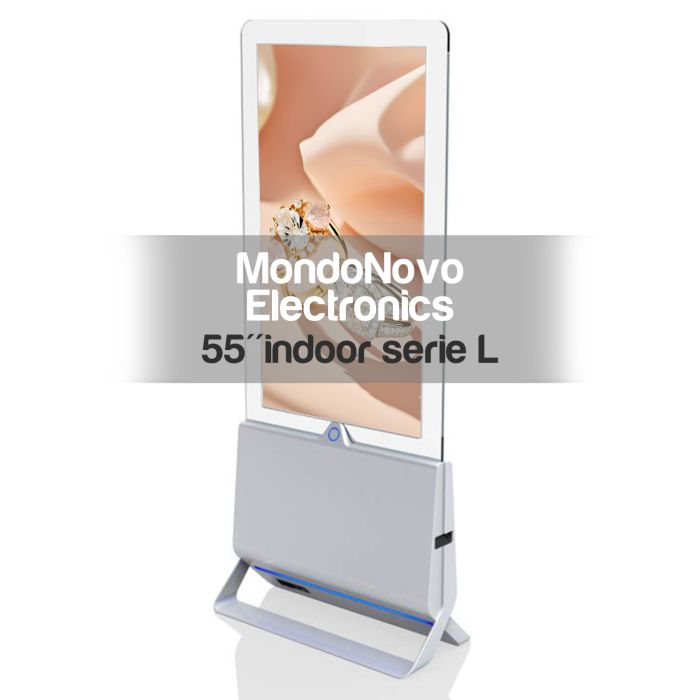 55" Totem bifacciale da interni con pannello trasparente - Serie L