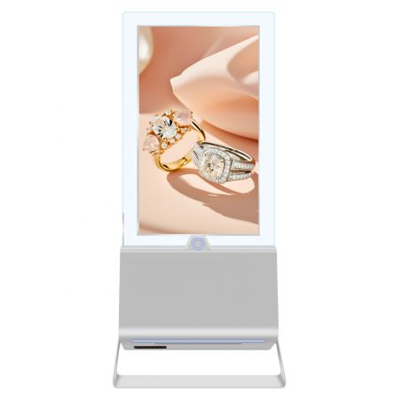 55" Totem bifacciale da interni con pannello trasparente - Serie L