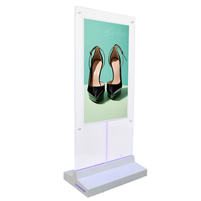 49" Totem bifacciale da interni con pannello trasparente - Serie A