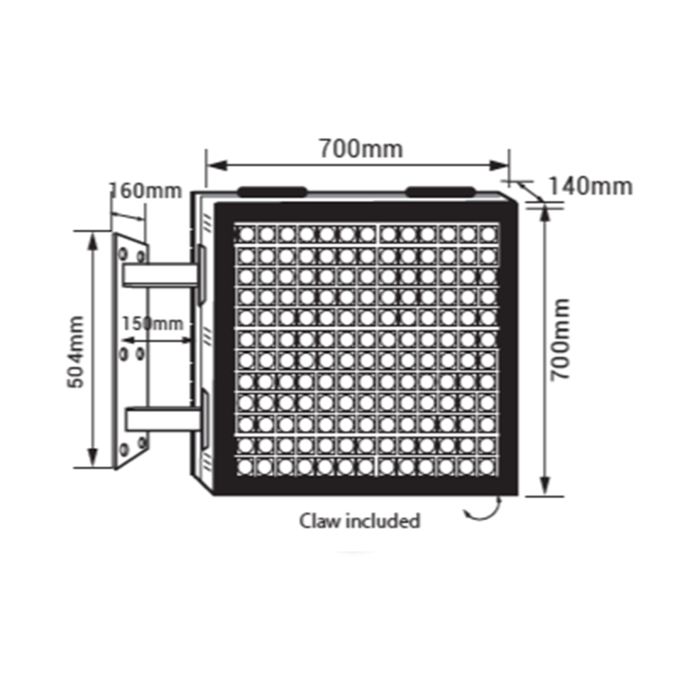P5 Full Color IP65 Double Sided LED Sign, 700x700mm, COSMI Flag Sign