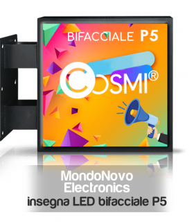 Insegna LED bifacciale P5 a colori, insegna a bandiera COSMI