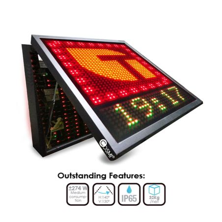 P5 Full Color IP65 Double Sided LED Sign, 700x700mm, COSMI Flag Sign