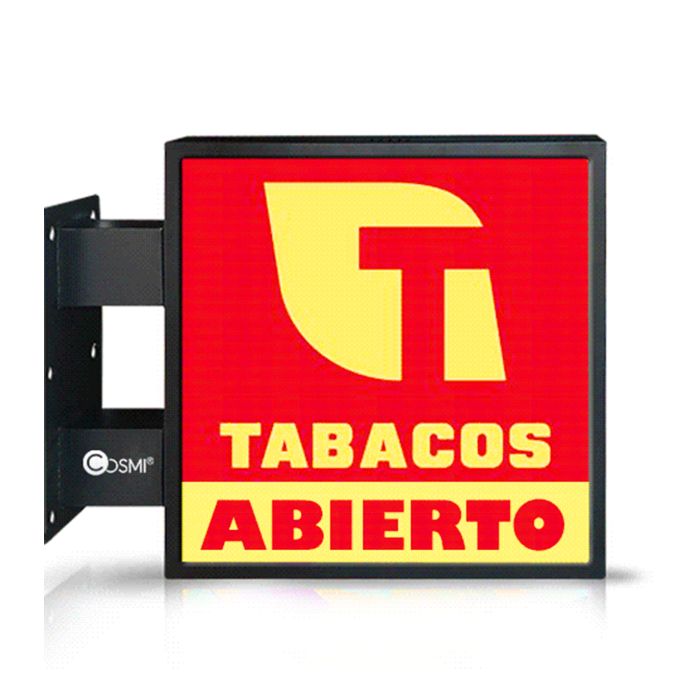 P5 Full Color IP65 Double Sided LED Sign, 700x700mm, COSMI Flag Sign