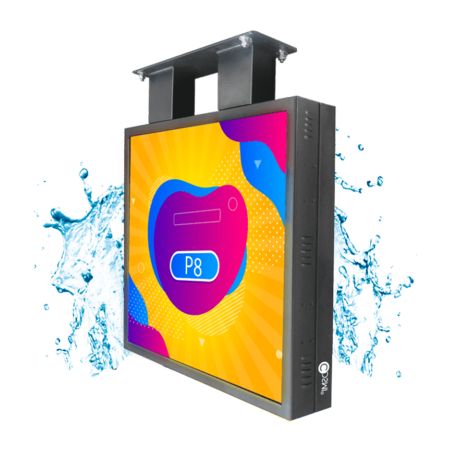Señal LED de doble cara P8 de color IP65, 700x700 mm, señal de bandera COSMI