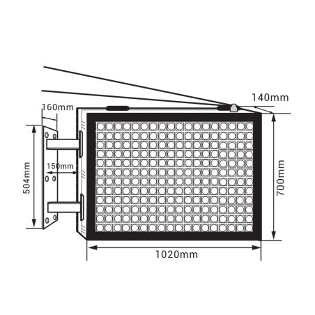 Insegna LED bifacciale a bandiera ARIES L P5 outdoor a colori programmabile IP65  102x70 cm COSMI