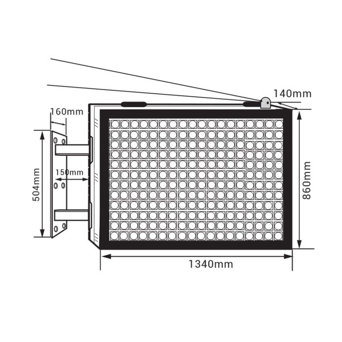 Insegna LED bifacciale a bandiera ARIES XL P5 a colori outdoor programmabile IP65 134x86 cm COSMI