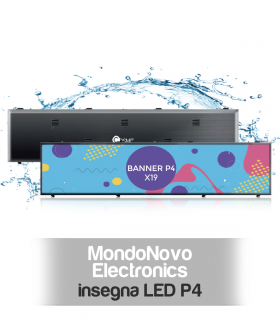 Insegna LED P4 a colori x19 da esterno IP54 1980x540mm COSMI