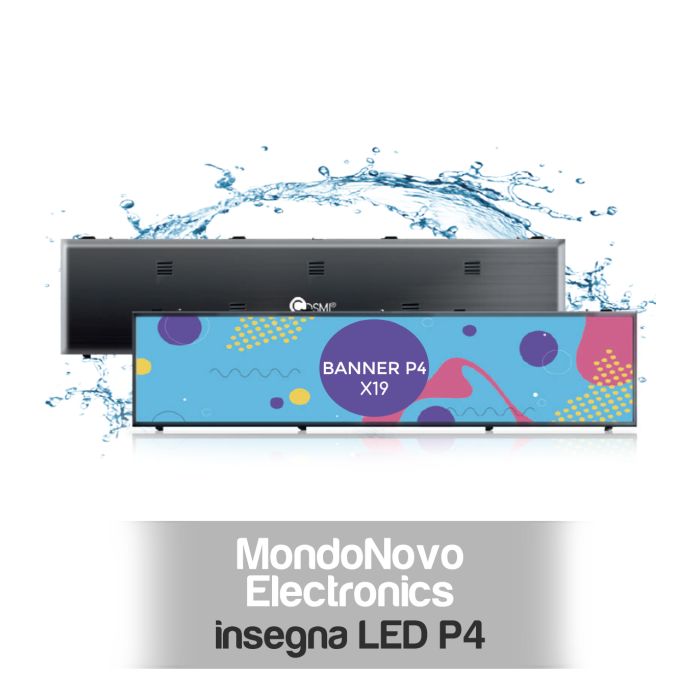 P4 Full Color LED Sign X19 Outdoor IP65 1980x540mm COSMI