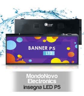 Insegna LED P5 a colori L13 da esterno IP54 1340x540mm COSMI