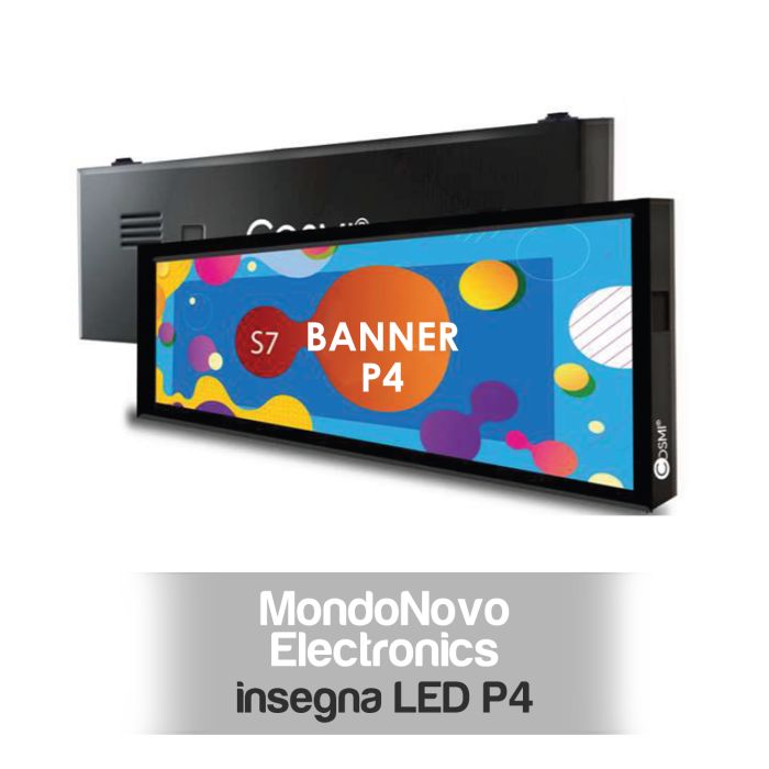 P4 Full Color S7 LED Sign Outdoor IP65 700x220mm COSMI