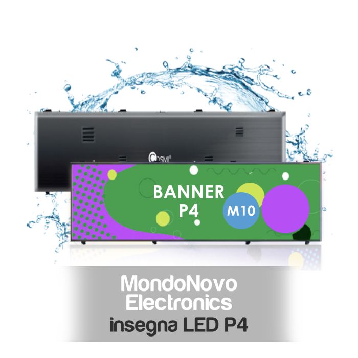 P4 Full Color LED Sign M10 Outdoor IP65 1020x380mm COSMI