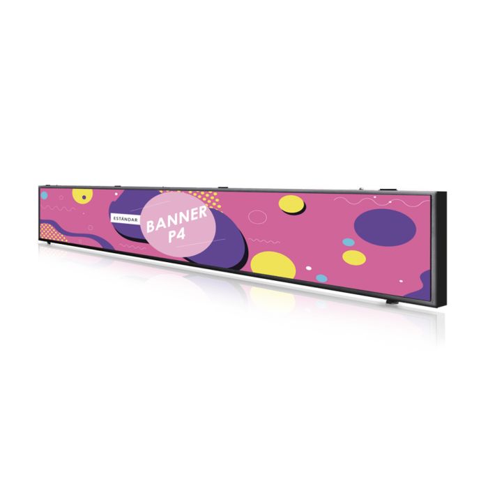 Letrero LED color P4 exterior L29 IP65 2940x540mm COSMI