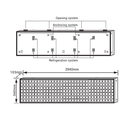 P4 Color LED Sign L29 Outdoor IP65 2940x540mm COSMI