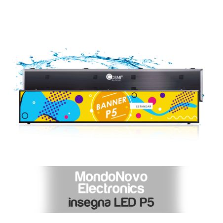 Letrero LED color P5 exterior L29 IP65 2940x540mm COSMI