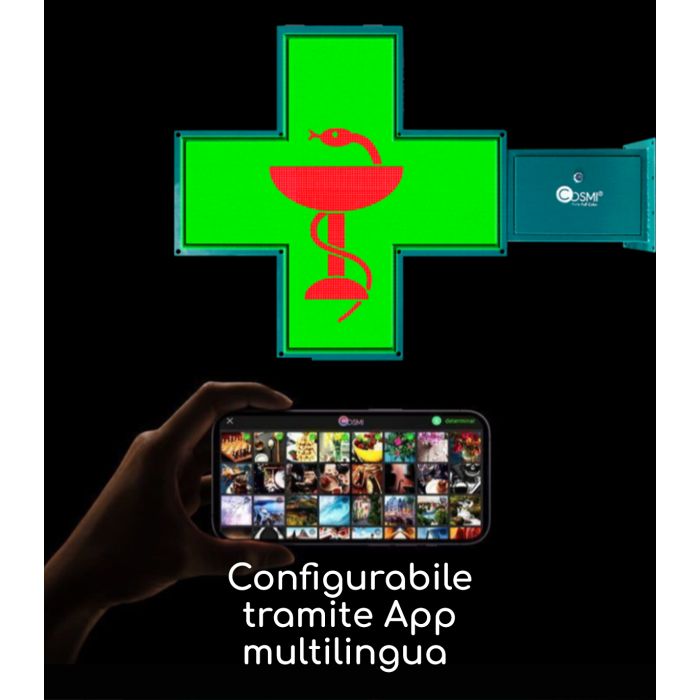 COSMI P8 S FULL COLOR Outdoor Pharmacy LED Cross IP65 840x840