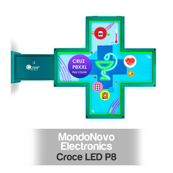 Cruz LED de Exterior para Farmacia P8 XXL FULL COLOR IP65 1032x1032 COSMI