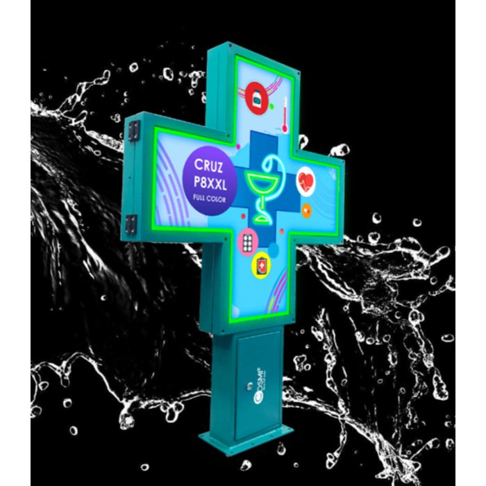 Cruz LED de Exterior para Farmacia P8 XXL FULL COLOR IP65 1032x1032 COSMI