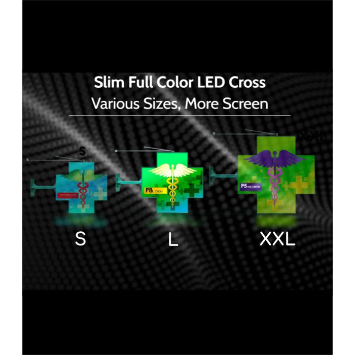 LED Pharmacy Cross P5 XXL ORION FULL COLOR Outdoor IP65 1284x1284 COSMI