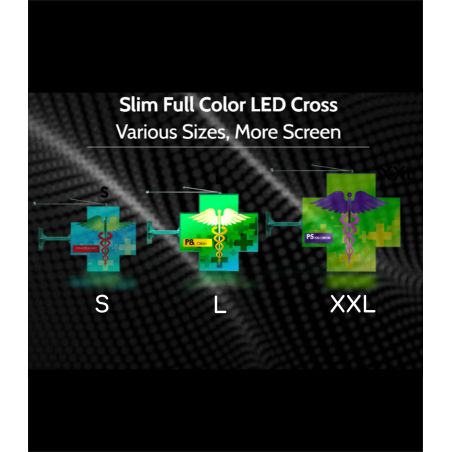 Croce a LED per Farmacia P5 XXL ORION FULL COLOR da esterno IP65 128x128 cm  COSMI
