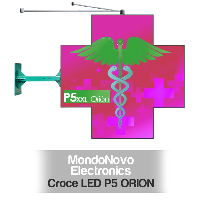 Croce a LED per Farmacia P5 XXL ORION FULL COLOR da esterno IP65 128x128 cm  COSMI