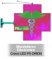 Croce a LED per Farmacia P5 XXL ORION FULL COLOR da esterno IP65 1284x1284 COSMI