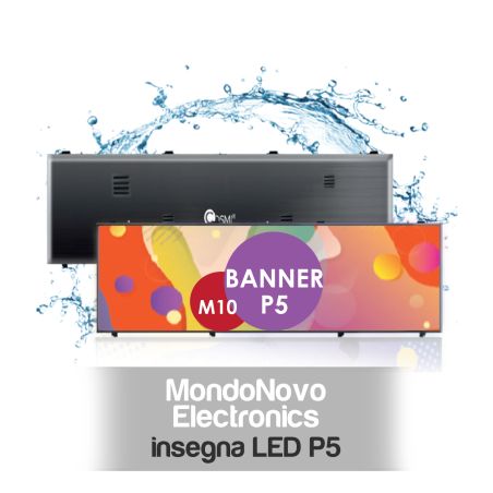 Letrero LED P5 M10 exterior IP65 102x38 cm programable | MondoNovoShop