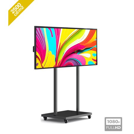 Tótem multimedia Android 11.0 de 43" con resolución 2K y 2500 nits: alto brillo para exhibir