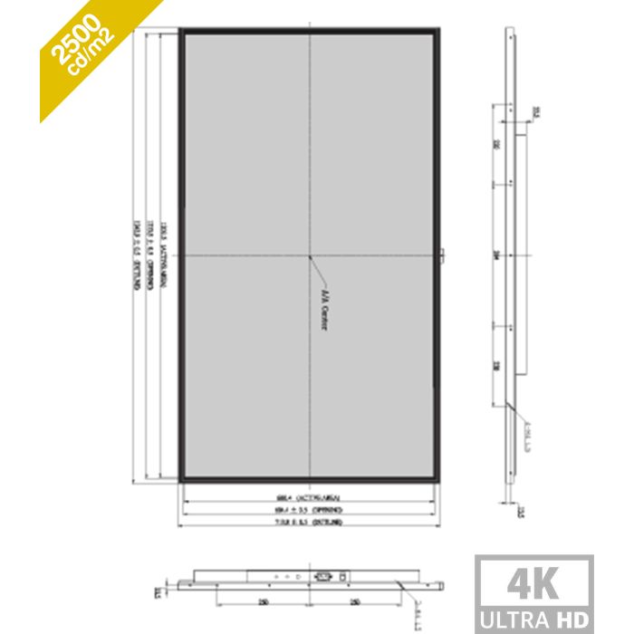 55" 4K 2500nits Android 11.0 Multimedia Totem - High Brightness for Showcase