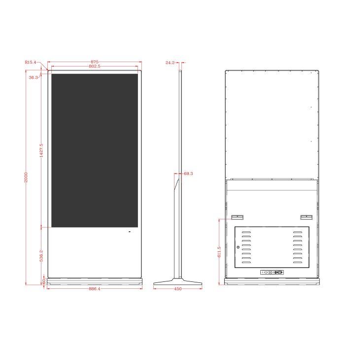 65" Touch Screen Multimedia Totem for Indoors