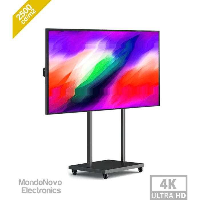 Tótem multimedia Android 11.0 de 65" con resolución 4K y 2500 nits: alto brillo para exhibir