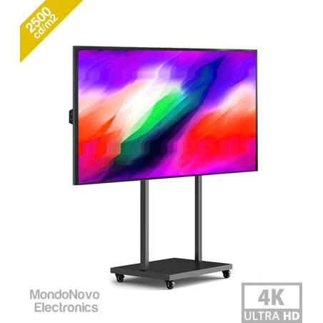 Tótem multimedia Android 11.0 de 65" con resolución 4K y 2500 nits: alto brillo para exhibir