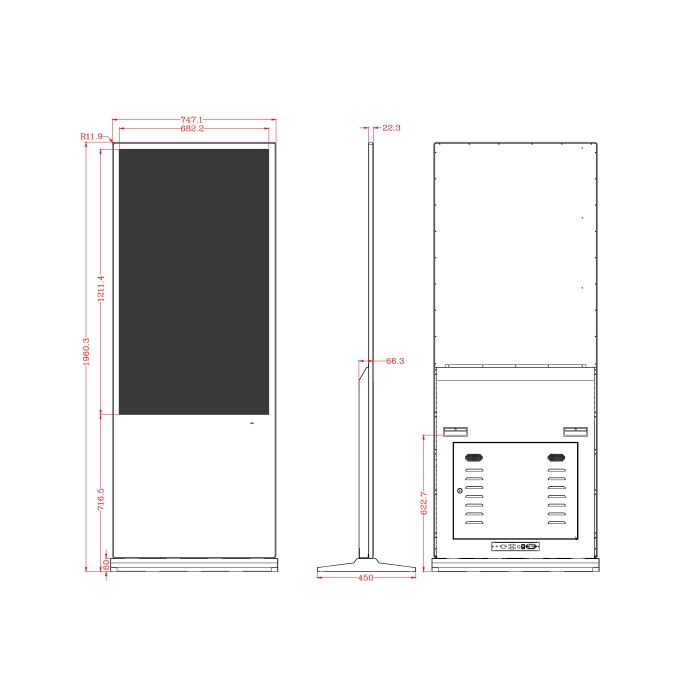 Totem Display Multimedia 55" para interiores
