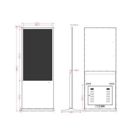 Totem Display Multimedia 55" para interiores