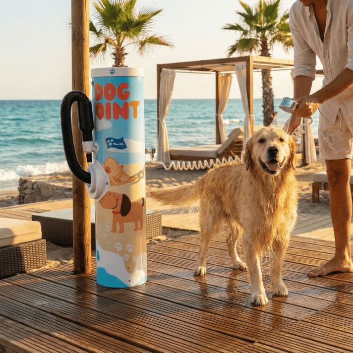Bracco Shower2Pet – Colonnina Lavaggio e Asciugatura Cani in Spiaggia con Phon e Doccetta | Dog Point per Stabilimenti Balneari