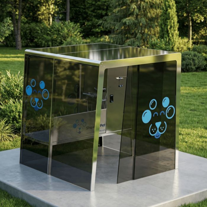 Husky Shower2Pet – Stazione Chiusa Lavaggio Cani Self-Service per Tutte le Stagioni | 365 giorni | 200×100×220 cm